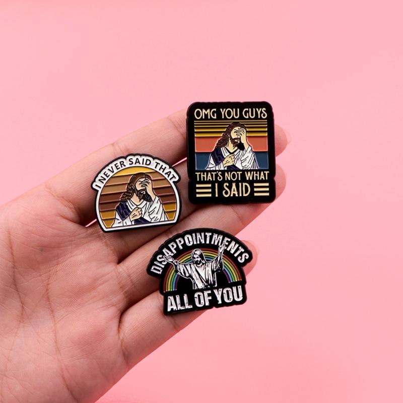 Enamel Brooch Pin Alloy Lapel Badge Stylish Breastpin Clothing Accessories for Religious Event and Fashion Enthusiasts
