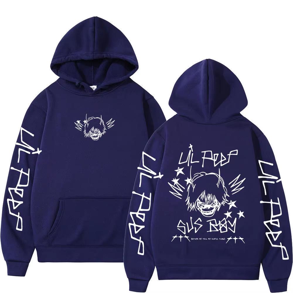 Rapper Lil Peep SUS BOY Hoodies Men Women Clothing Vintage Hip Hop Oversized Sweatshirt Casual Soft Cotton Sweatshirt Loose Cozy and Versatile