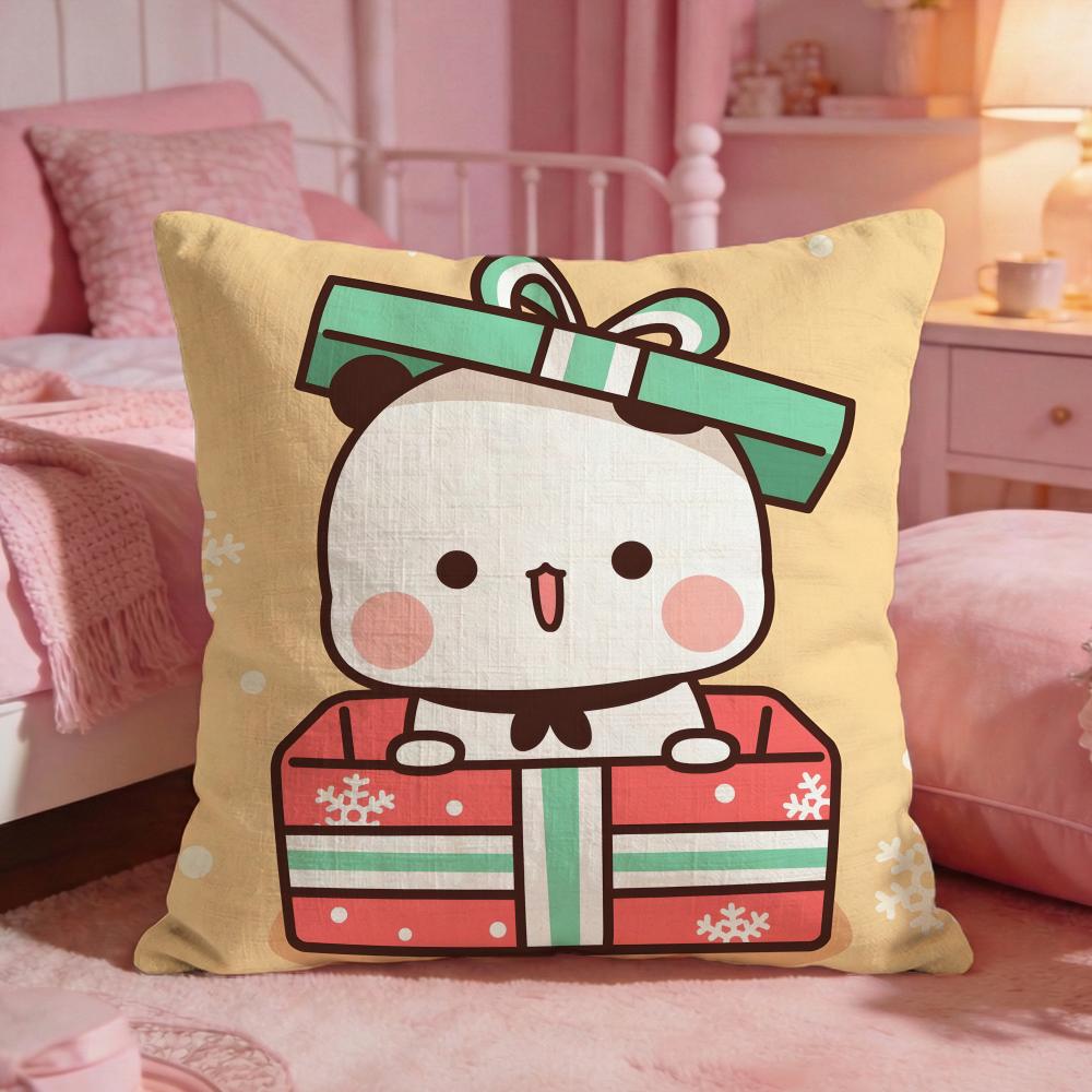 BUBU DUDU Cute Bear Cushion Cover Premium Comfort Reversible Pillow Cove Two In One Design For Any Room  Car Interior