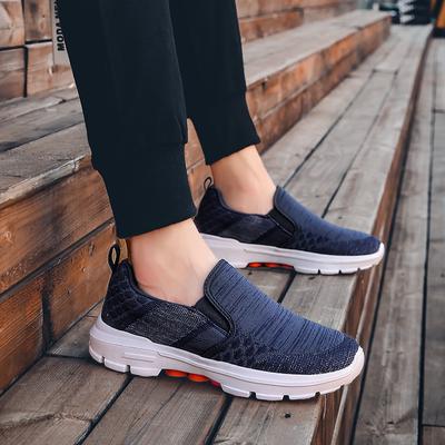 Buffer Cushioning Men's Slip On Walking Casual Shoes Elderlyman Comfortable Soft Leisure Hiking Travel Footwear