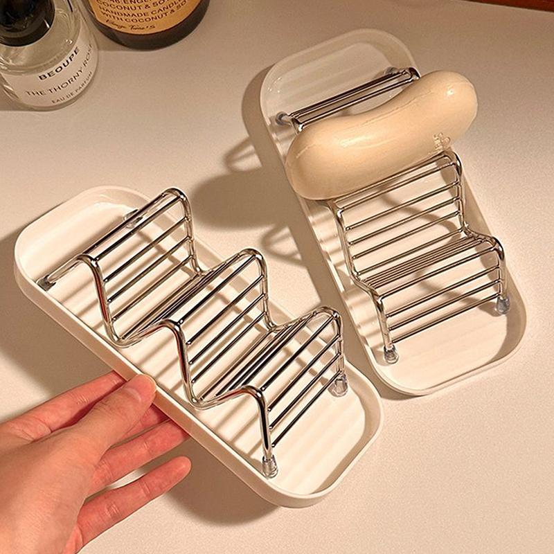 Stainless Steel Soap Rack Drainage Soap Tray Multifunctional Bathroom Storage Rack Bathroom Draining Soap Case Soap Holder