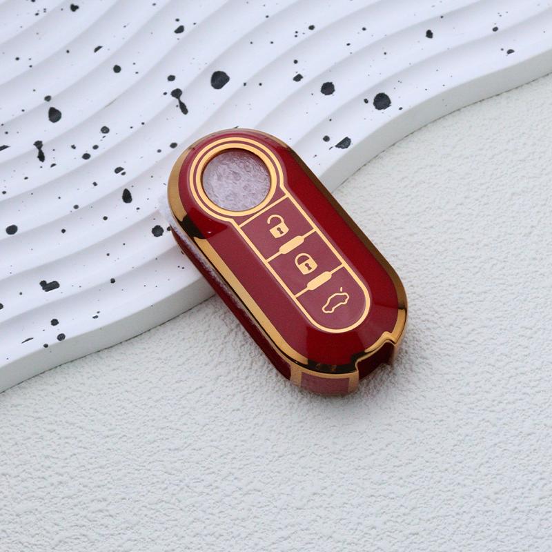 3 Bottons Tpu Car Key Fob Case Cover Shell For Fiat 500 Flip Folding Key Holder For Fiat Punto Panda Accessories