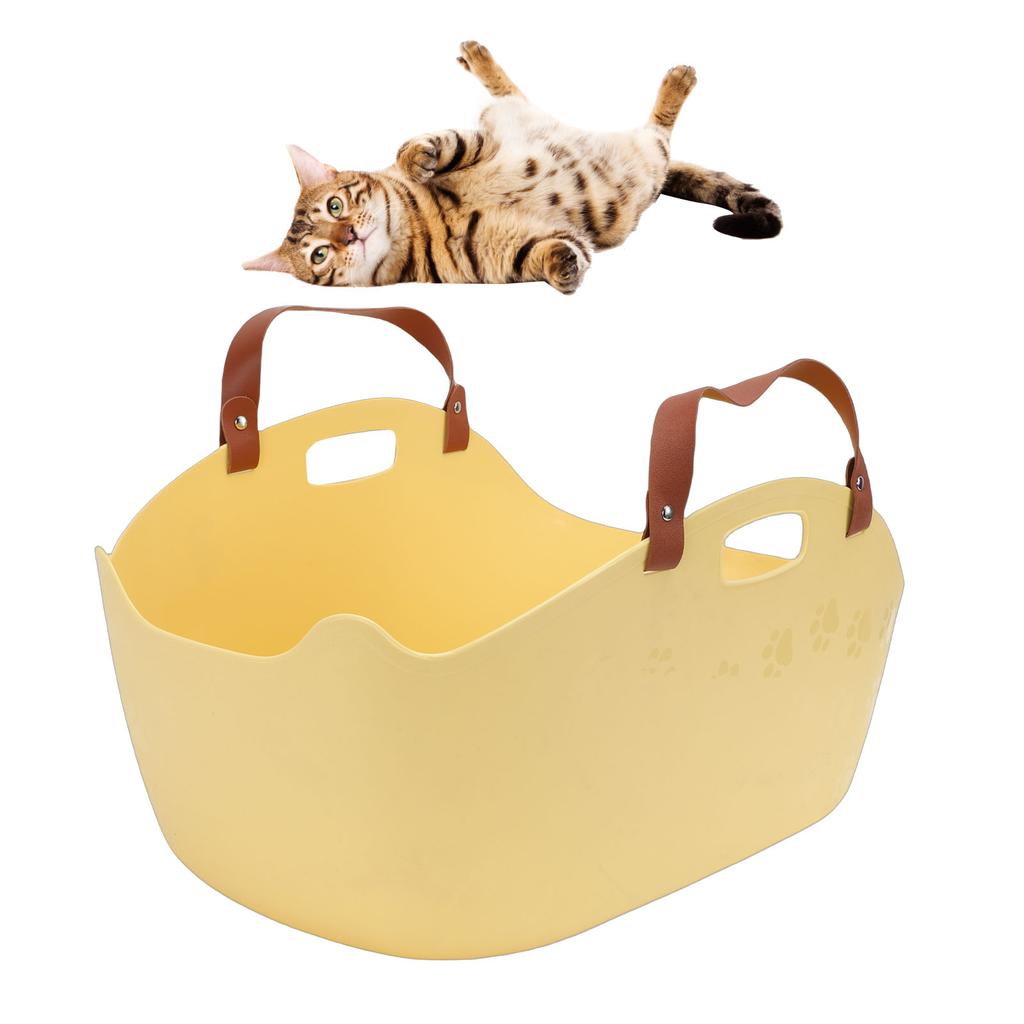 Portable Cat Litter Box Super Large Capacity   Proof Handheld Cat Litter Box Basket for Travel