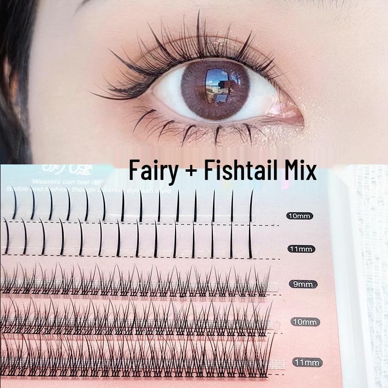 

Mengjie Shangpin Natural Curl False Eyelashes – Fishtail Fairy Cluster Style