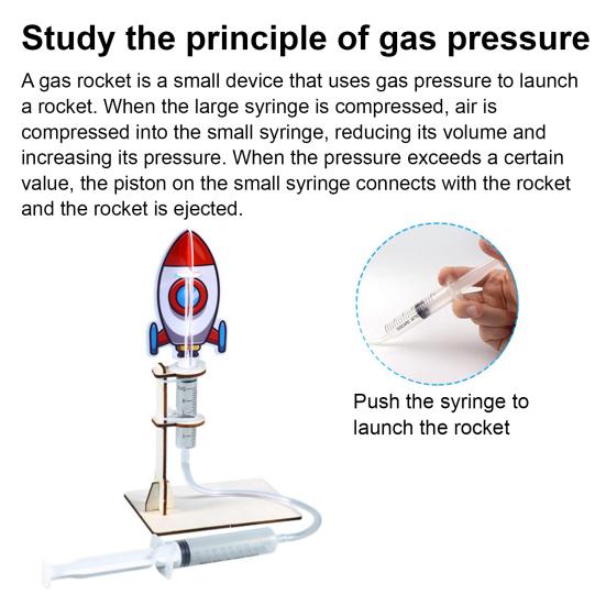 1 Sada DIY Model Raketometu Ručně Vyráběné Dřevěné Puzzle Vzduchem Poháněná Raketa Stavební Řemesla Děti STEM Vzdělávací Vědecký Experiment Hračka