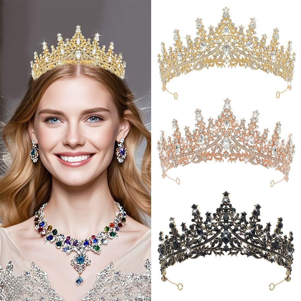 Luxury Elegant Crystal Bridal Tiara Metal Hair Headdress Creative Princess Crown Bridal Wedding