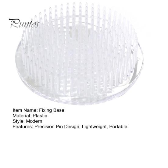 1/2/3Pcs Flower Arrangement Fixing Base Transparent Plastic Flower Frog with Sturdy Pins Suction Cups Portable Tool