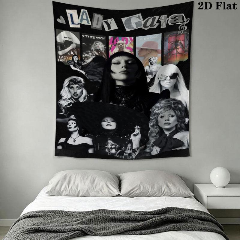 Lady Gaga poster Wall Hanging Printed Fabric Blanket Decorative Tapestries for Bedroom Living Room Home Decor