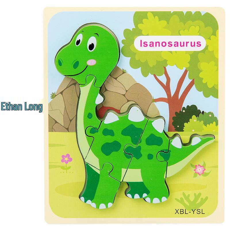 3D Wooden Dinosaur Puzzle: Early Education & Fun Cartoon Animal Jigsaw for Kids