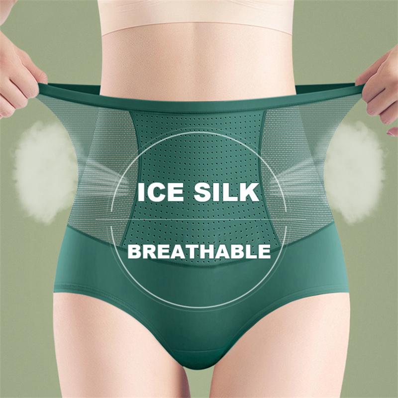 

Flarixa Дышащий ледяной шелк бесшовные женские трусики высокая талия плоский живот трусики кунт трусики сексуальные кружева нижнее белье лето тонкое