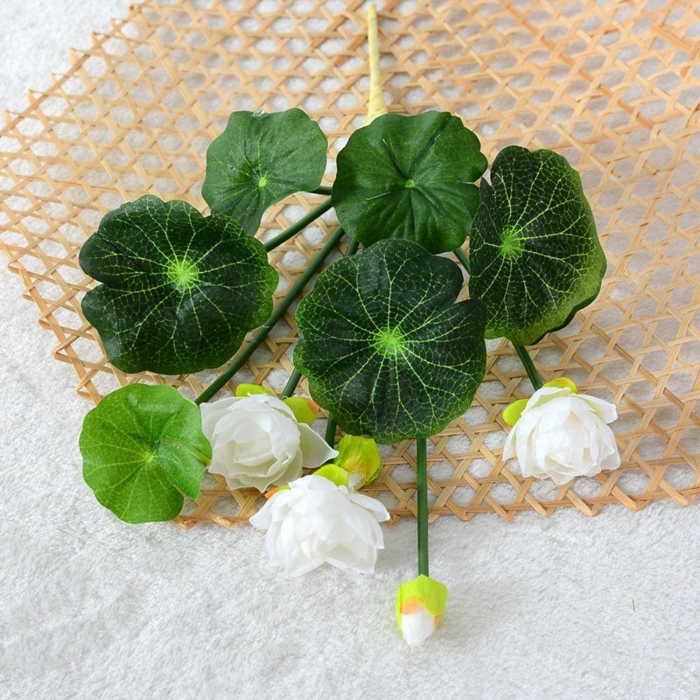 Lifelike Artificial Lotus Flower Beautiful Simulation Lotus Mini Silk Lotus  Home Office