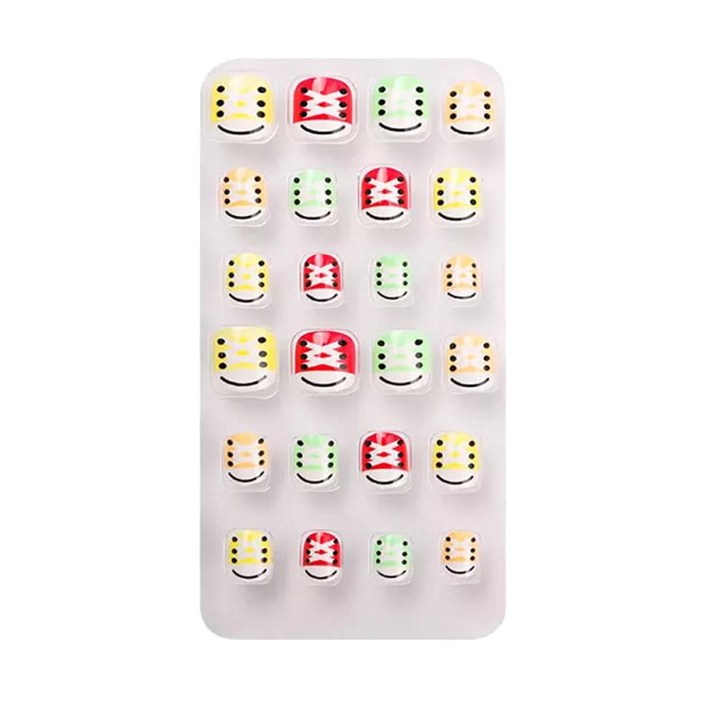

1 Set Christmas Nail Wraps Press on Nails for Kids Cartoons Fake Fingernails Full Cover Decals Manicure Kit Decorations