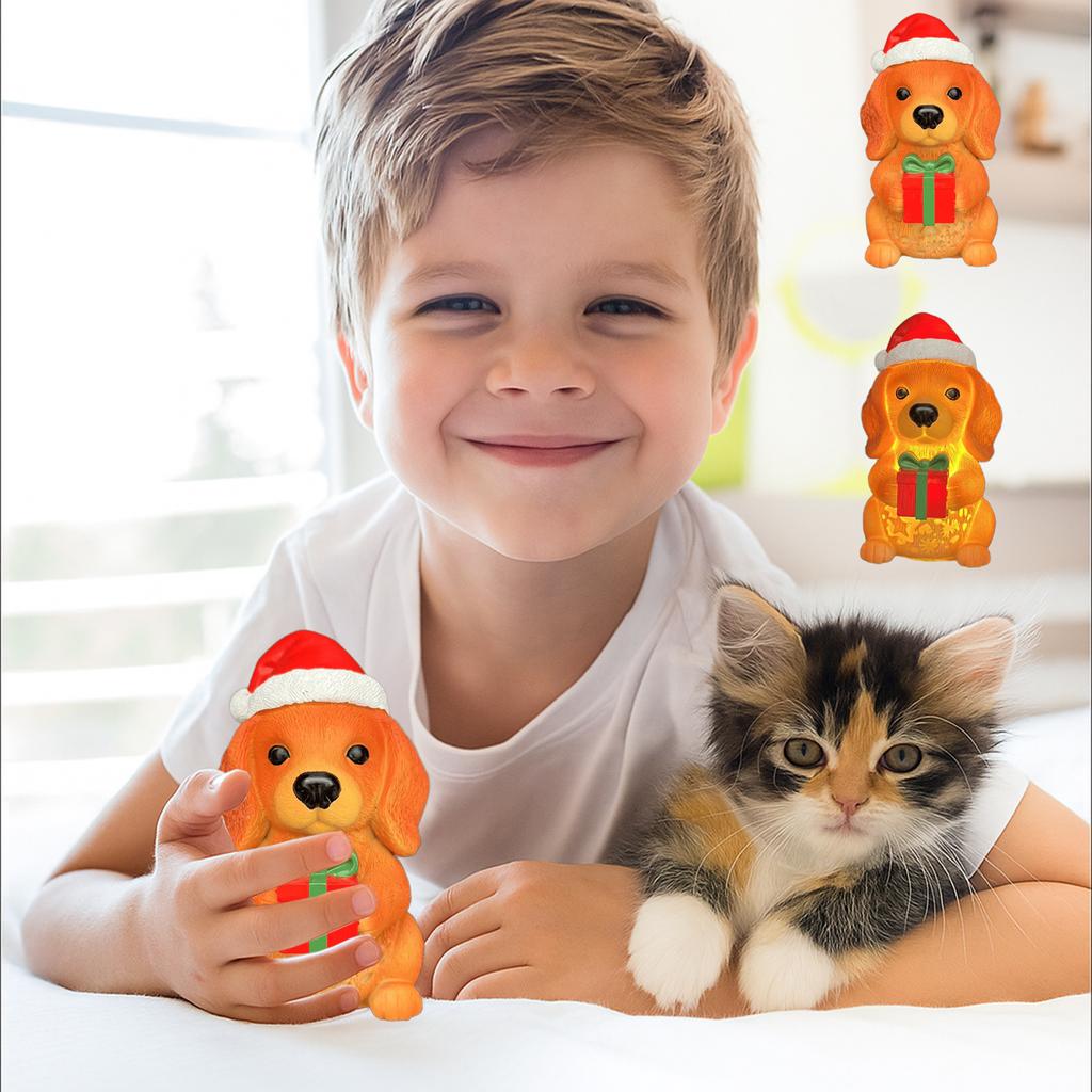 Christmas Decoration Puppy Night Light, Christmas Home Decoration, Table Top Ornament