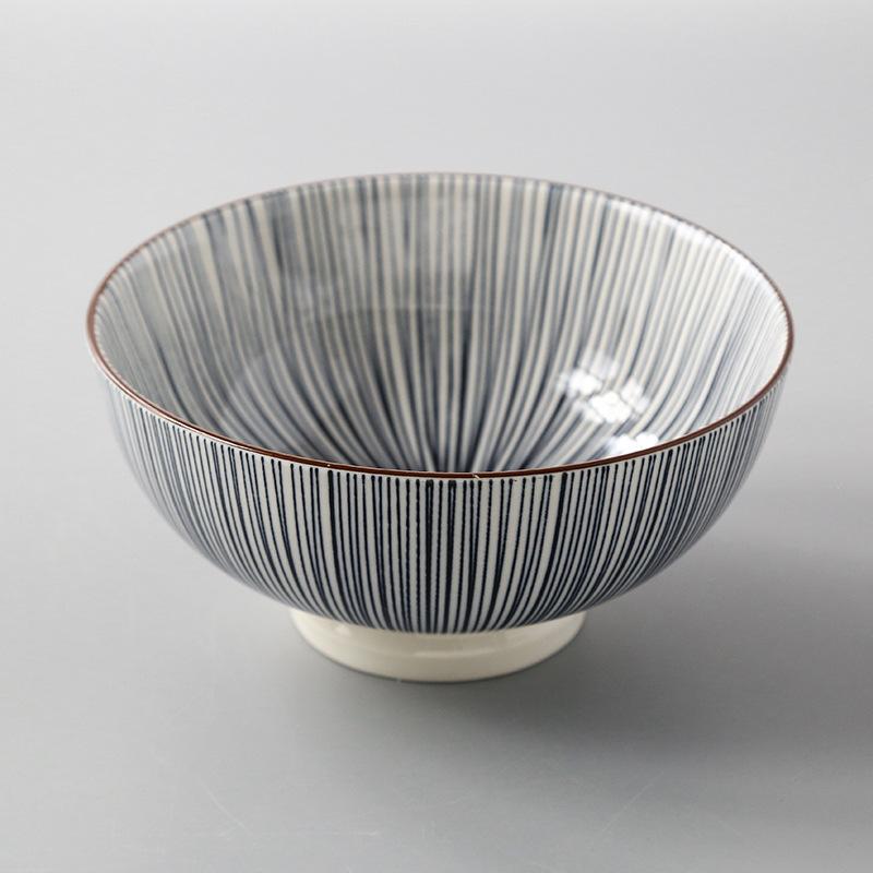 Japanese 6 Inch Noodle Bowl Ceramic Underglaze High Foot Salad Bowl for Home Ramen