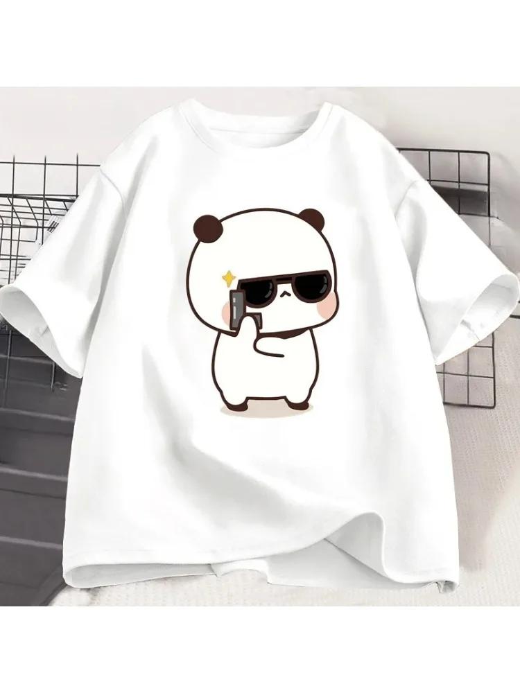 Bubu Dudu Couple T-shirt Panda Is Spy Love Activity Couple T-shirt Cute Match Coton T-shirt Women's Valentine's Day Gift