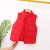 Mädchen Winter Einfache Verdickte Weste Mittlere und Große Kinder Ärmellose Unten