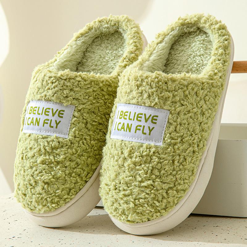 Winter new cotton slippers for home use comfortable warm non-slip cotton slippers thickened soft bottom outer wear cotton slippers