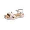 One-word Buckle Flat-soled Soft-soled Beach Shoes 2025 Summer New Cross-strap Internet Celebrity Student Sandals Women's Roman Shoes