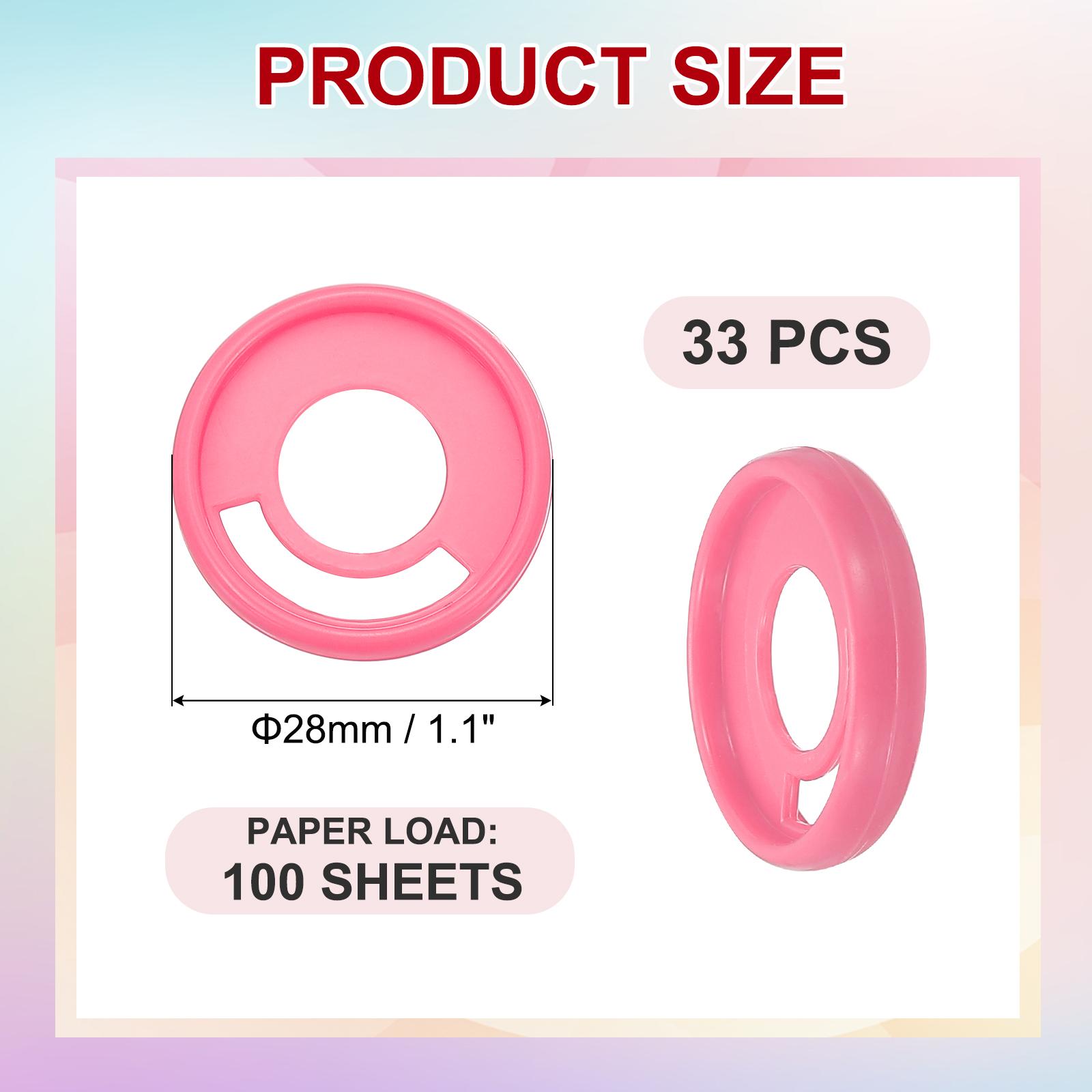 

33Pcs Discbound Expansion Discs 28mm Plastic Round Book Binding Discs Pen Insertable Plating Round Binder Rings for DIY Notebook горячий розовый