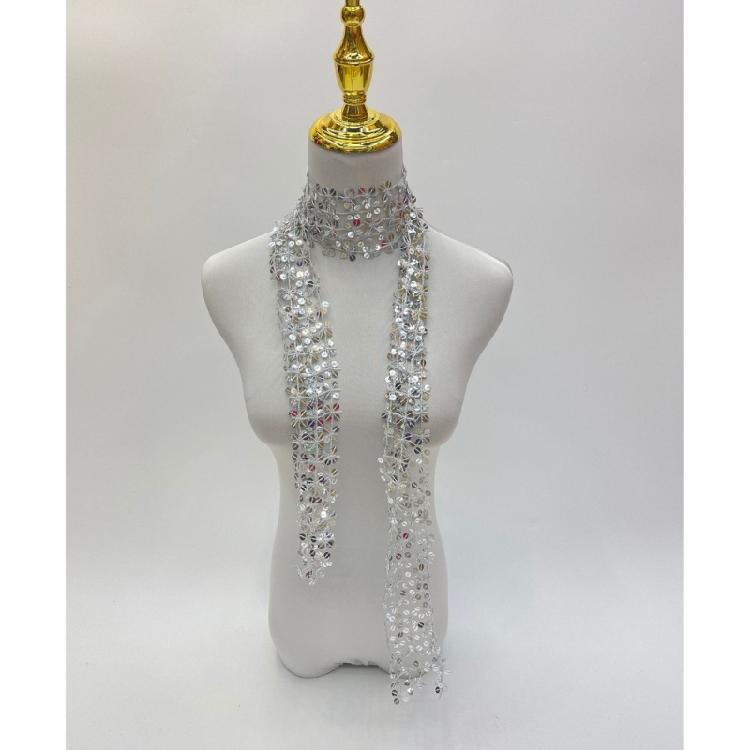 Woman Masquerades Sequins Scarf Outdoor Decorative Blingbling Sequins Collar
