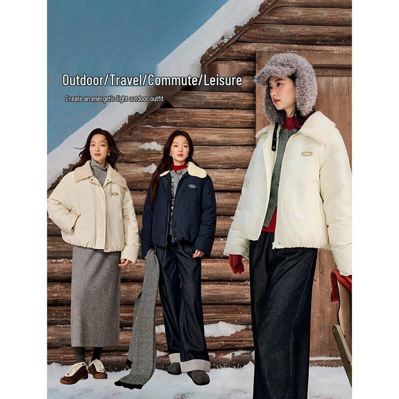 Yinman Women's Plush Lapel Short Down Jacket
