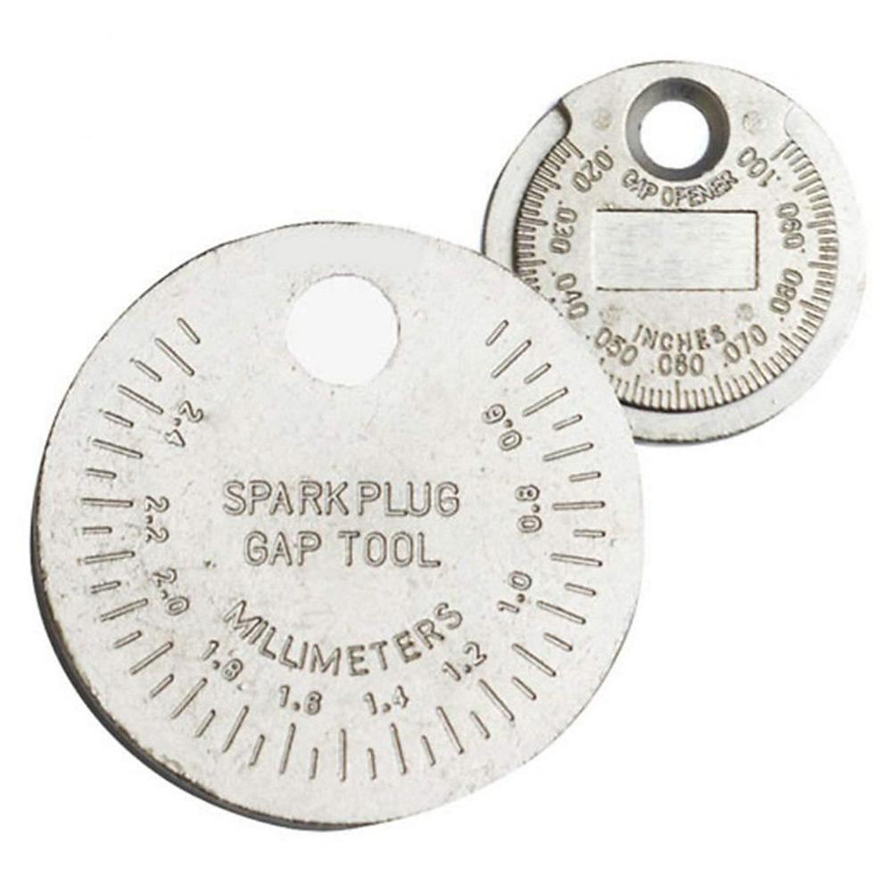1pc 0.6-2.4mm Range Coin-Type Spark Plug Gage Gap Tool Feeler Spark Plug Gap Measurement Tool