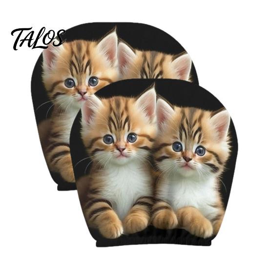 Washable Headrest Protector 2Pcs Cute Cat Car Covers, Breathable Auto Seat Non Slip Protectors, Stretchy Universal Interior Accessories for SUV Truck