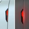 4x Adesivos de proteção de advertência refletivos antirriscos para portas laterais de carro, estilo fibra de carbono, decoração de tira de advertência