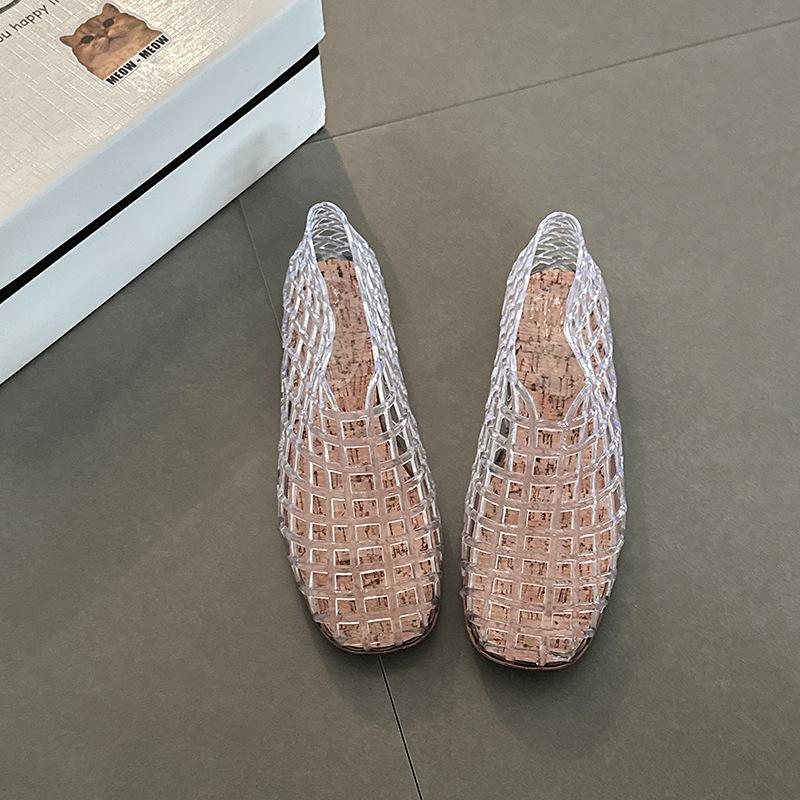 

Универсальные сандалии на танкетке, повседневная обувь с полыми отверстиями, одинарная обувь, женская летняя мода, корейская версия, передовые дышащие сандалии на плоской подошве 40 белый