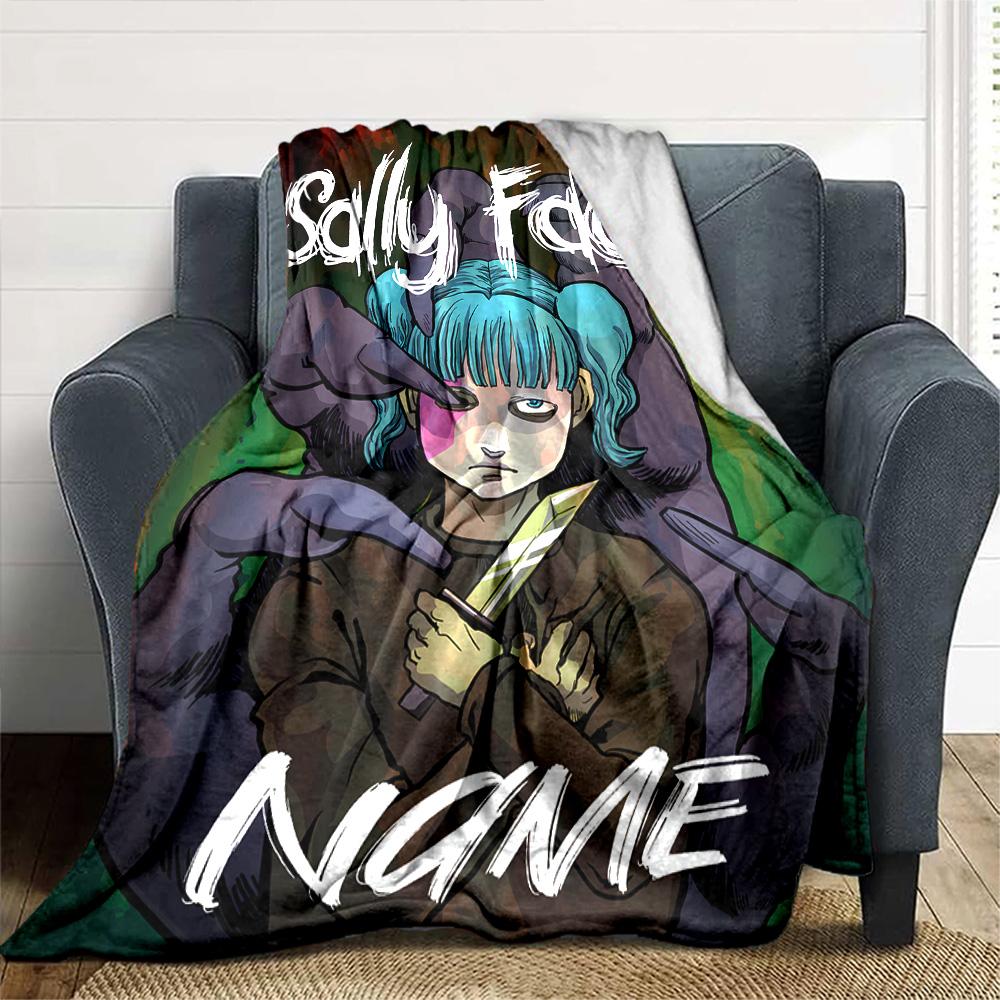 Customiz Name Personality Sally Face Blanket Soft &Warm Sofa Office Bed Travel Lunch Break Blanket, Gift Suitable All Seasons