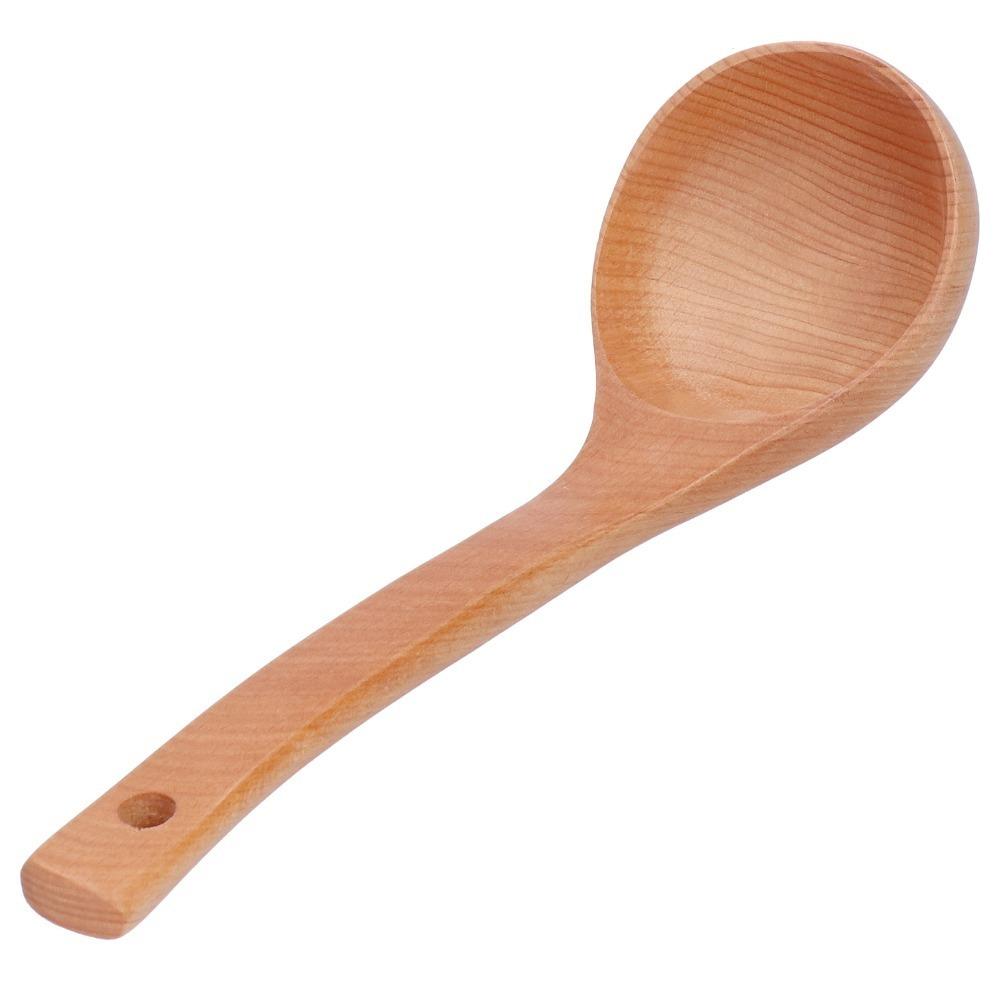 Wood Grain Texture Cooking Spoon Extra Long Handle Kitchen Spoon Deep Spoon Food Preparation