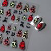 Halloween Nail Art Sticker 5D Relief Skull Pumpkin Funny Nail Sticker Three-Dimensional Relief