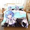 3D Print RE Zero Rem Ram Anime Bedding Set Gils Duvet Covers Pillowcases Comforter Bedding Sets Bedclothes Bed Linen