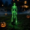Automatic Dusk to Dawn Lamps Solar Skeleton Garden Stake Light, Halloween 3D Glowing Skull Yard Festive Outdoor Party Lighting Decor with LED,