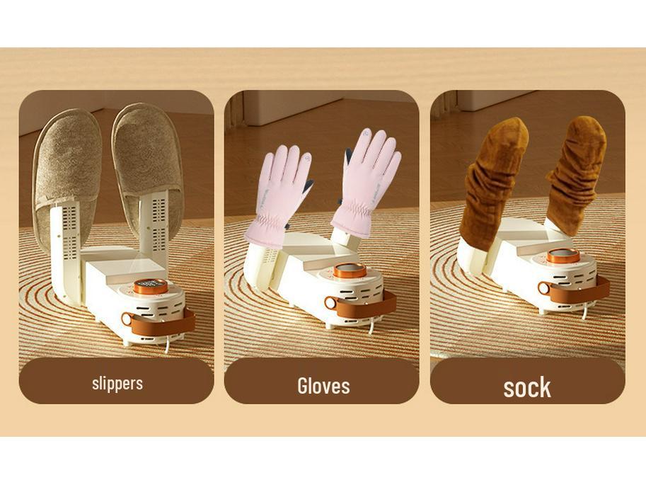 Smart UV Shoe Dryer: Deodorizes, sterilizes, dehumidifies, with constant temperature, timing, foldable and retractable features.