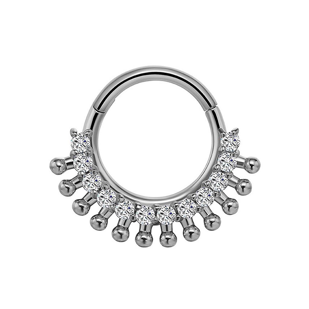 Crystal Nose Piercing Septum Ring Stainless Steel Accessory for Ear Helix Cartilage Fashionable Body Accessories