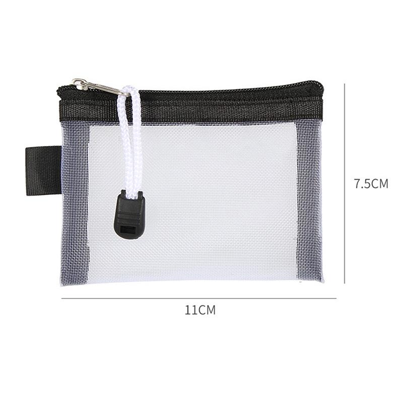Mini Transparent Nylon Mesh Card Bag Credit Id Card Organizer Portable Coin Purse Lipstick Earphone Data Line Key Storage Bag