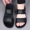Men Black Leather Slippers Flats Summer Brown Sandals Outdoor White Wide Head Beach Shoes for Father Over Sized 46 47 48