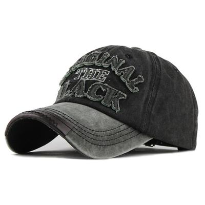 Retro gewaschene Baseballkappe, taillierte Kappe, Snapback-Mütze für Männer und Frauen, lässige Casquette-Buchstabe, schwarze Kappe