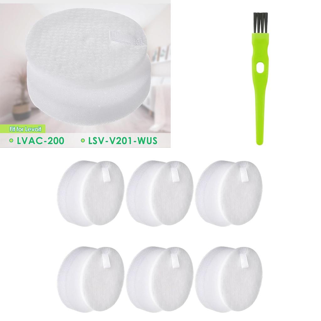 6Pieces High Efficiency Sponge Filter Replacement Filter Efficient Dust Cleaning Filter Suitable for Wet Dry Vacuum