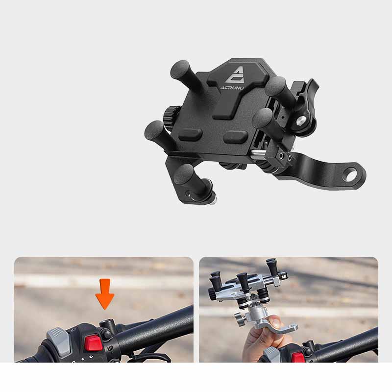 

Bike Phone Holder Aluminum Alloy, Takeout -Absorbing Mount, Quick-Release Fixed Navigation Bracket for Electric Bicycles and Motorcycles One Size