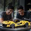 Non-Toxic Technical City Yellow Racing Car Building Blocks Set Moc Model Super Vehicle Toys Birthday Christmas Halloween Gifts Kid Adult