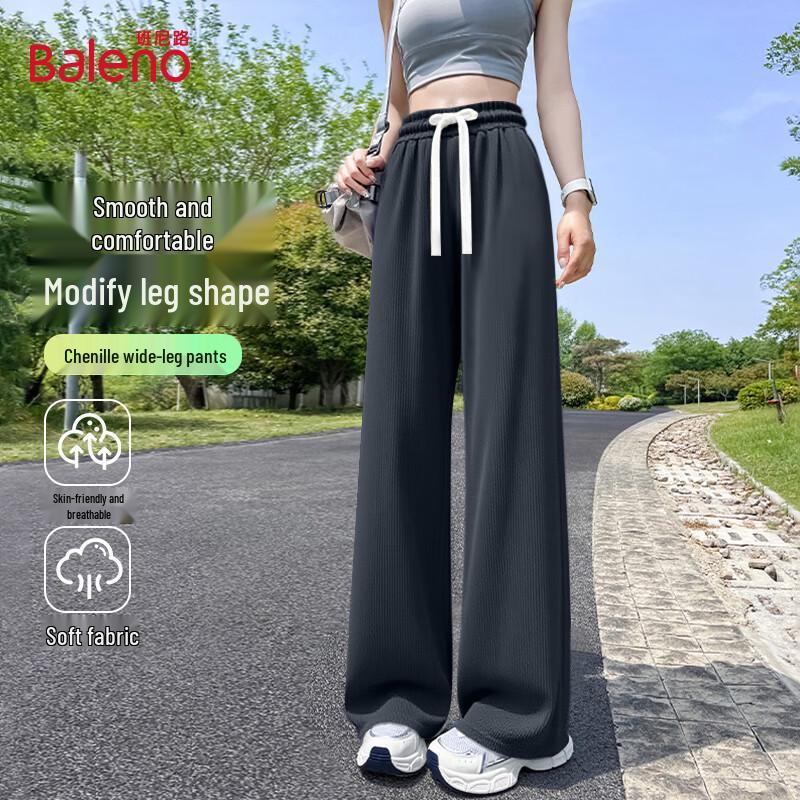 

Baleno Women s High-Waist Chenille Straight-Leg Pants S