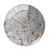 CC127-142 Luxurious Round Marble Wall Clock, 3D Creative Acrylic Design for Home Decor