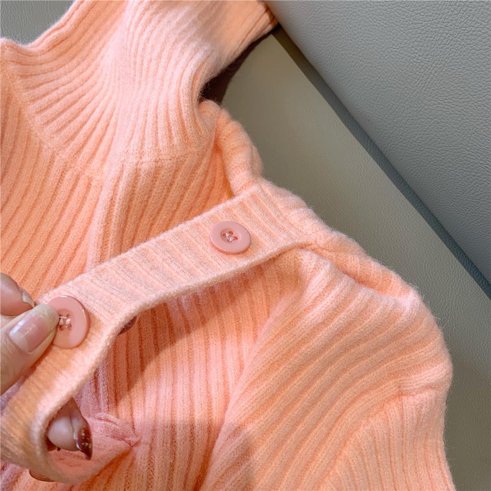 Sweater Pullover Women 2023 Autumn/Winter Candy Versatile Outwear Reduce Age  Korean Long Sleeve High Collar Sweater Female