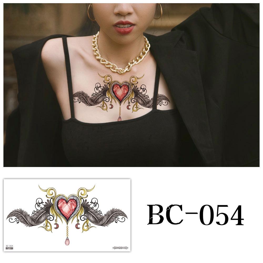 Waterproof Sexy Floral Tattoo Stickers for Chest & Clavicle