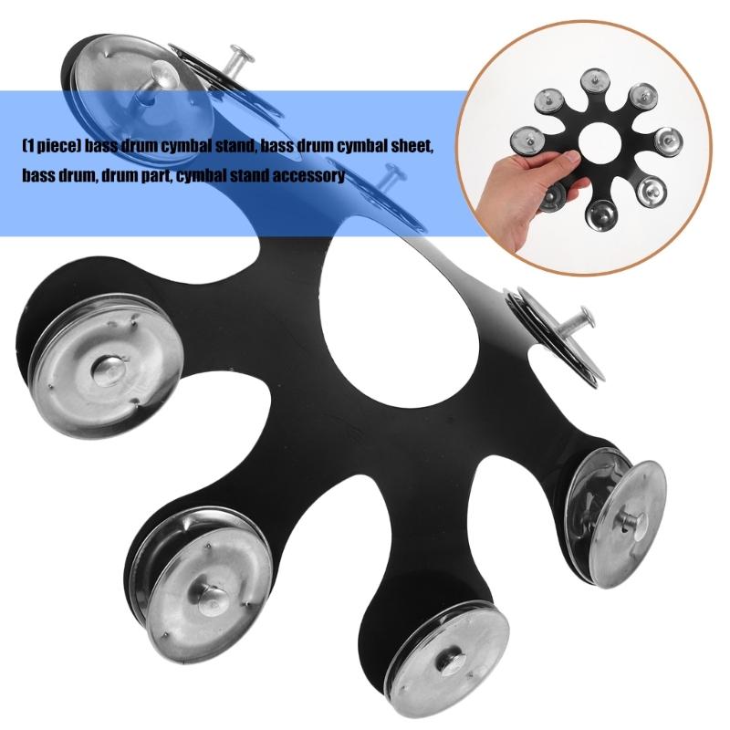Stainless Steel Drum Cymbals Tambourine Drum Bells Rings and Cymbals Drum Accessories For Enhanced Drum Sound Enduring