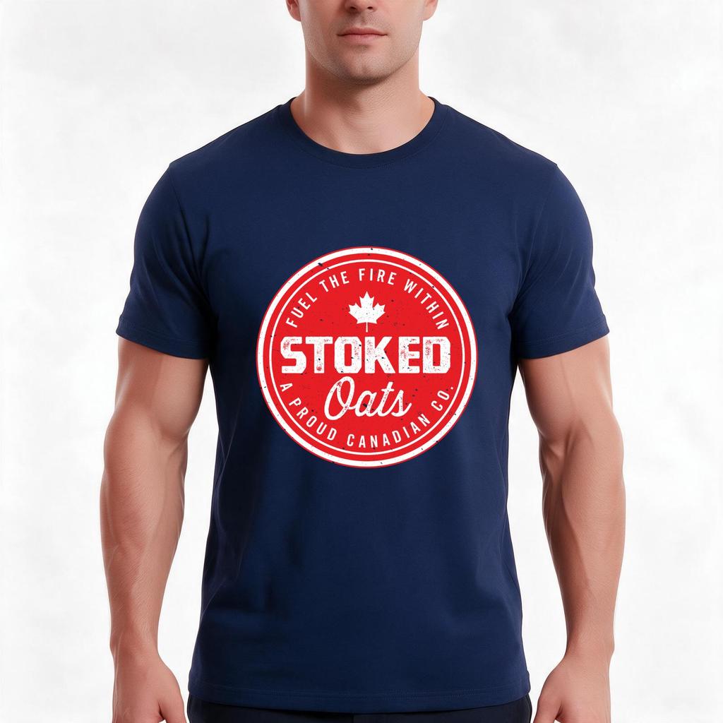 Stoked Oats Badge TShirt Summer Casual Cotton Tee Oversized Streetwear Tops Vintage Graphic Print Loose Fit Short Sleeve