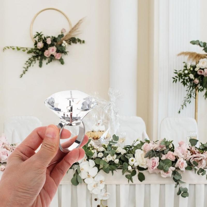 Dazzling Cubic Zirconia Fashion Rings Multipurpose Accessory Sparkling Dress Rings Suitable for Costumes Evening Gowns