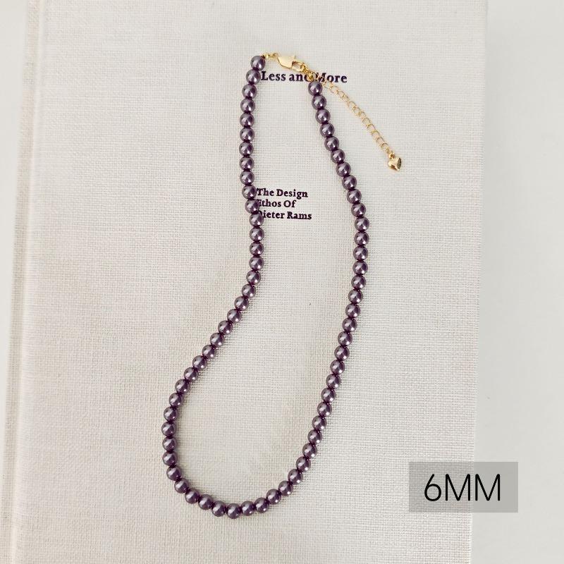 French round Shijia pearl necklace New Internet celebrity necklace Sweater chain Literary retro fashion necklace